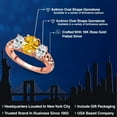 thumbnail image 2 of Gem Stone King 18K Rose Gold Plated Silver Golden Yellow Zirconia and White Zirconia Filigree Style 3 Stone Ring for Women (2.07 Cttw, Oval 8X6MM and 6X4MM) (Size 8), 2 of 6