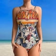 thumbnail image 2 of Fairy Tail Women's One-piece Swimsuit Bathing Suits High Neck Tummy Control Swimwear Swim Suit L, 2 of 7