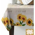 thumbnail image 2 of Sunflower Tablecloth Waterproof Tablecloths, Yellow Floral Farmhouse Retro Rustic Flowers Table Cloth Dining Table Cover Cloth for Kitchen Party Outdoor Tabletop Decor,Rectangle Tablecloth 60x102 Inch, 2 of 6