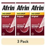 (3 pack) Afrin No Drip Original 12 Hour Nasal Decongestant Pump Mist - 15 ml