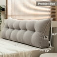 thumbnail image 6 of Lovote Triangular Headboard Pillow with Side Pockets - Teddy Velvet Fabric, Bed Rest Reading Pillow, Removable & Washable Cover, Daybed Wedge Pillow for King Beds, Light Gray, 6 of 6