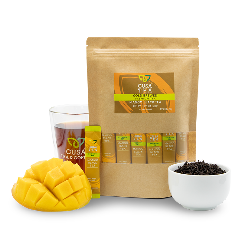 Cusa Tea & Coffee Premium Instant Mango Black Tea With Real Fruit