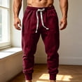 thumbnail image 6 of PNTUTB Men's Cuffed Joggers Elastic Waist Drawstring Trousers Solid Color Loose Casual Comfort Workout Sporty Pants with Pockets, 6 of 7