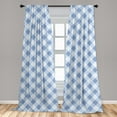 thumbnail image 5 of Ambesonne Geometric Curtains, Checkered Rhombus, Pair of 28"x84", Slate Blue Pale Blue, 5 of 5