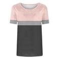 thumbnail image 3 of cocolona Womens Casual Summer Striped Printed Shirts Basic Pullover Tees Dressy Casual Blouses Crew Neck Short Sleeve Tops, 3 of 4