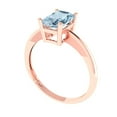 thumbnail image 2 of 1 ctw Solitaire Anniversary Ring for Women | Radiant Cut Natural Aquamarine | Hyperallergenic Solid 14K Rose Gold, 2 of 5