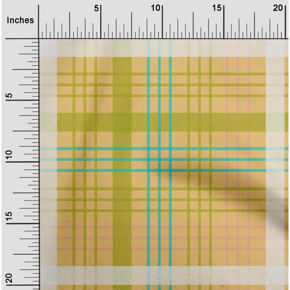oneOone Georgette Viscose Fabric Madras Check Decor Fabric Printed BTY 42 Inch Wide