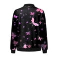 thumbnail image 4 of DHFJKG Bomber Jackets For Women Butterfly Printed Zipper Baseball Jacket Lightweight Casual Daily Wear Comfort Outerwear, 4 of 5