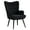 Black-Sherpa, variant on Furniliving Tufted Button Wingback Chair Upholstered Sherpa Accent Chair with Wide Arm Modern Leisure Club Chair, Lvory white