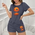 thumbnail image 5 of Jamicy Halloween Pajama Sets for Women Soft Sleepwear Halloween Print Pajama Sets for Women 2 Piece Short Sleeve Top with Shorts, 5 of 7