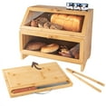 MAISONPEX Double Layer Large Bamboo Bread Box for Kitchen Countertop