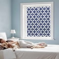 thumbnail image 3 of Retro Rhombus Window Privacy Film, Morocco Abstract Geometric Art Navy Blue Static Cling UV Sun Blocking Heat Control Window Tint Day and Night, Non-Adhesive One Way Privacy Cover 19.6''x39.3'', 3 of 7
