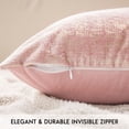 thumbnail image 6 of Phantoscope Set of 2 Sparkling Velvet Throw Pillow Covers 12 x 20, Soft Gold Glitter Decorative Cushion Covers for Couch Bed Chair, Blush Pink, 6 of 8