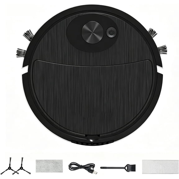 Mini Robot Vacuum for Car, Compact Mini Cleaner Sweeping Robot, 3 in 1 Rechargeable Smart Cleaning Machine,Table, Office and Home(Black)