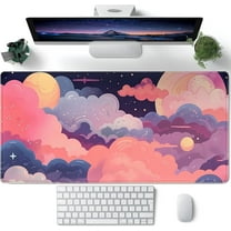 Cute Desk Mat Kawaii Clouds Pink Purple Desk Pad Anime XXL Large Mouse Pad Big Full Desk Gaming Mousepad Laptop Computer Keyboard Mouse Mat 31.5''''X 15.7'''' Cute Desk Decor Desk Accessories