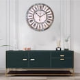 thumbnail image 2 of Axioma 12 inch Wooden Wall Clock Non Ticking Round Battery Operated Wall Hanging Quartz Roman numerals, 2 of 6