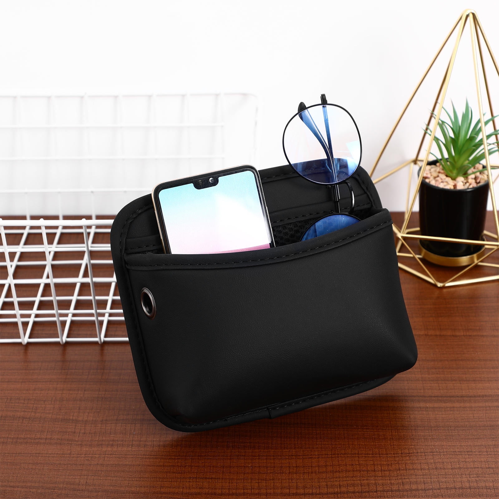 COMPUKAS Car Organizer Front Seat with Multifunctional Storage Bag for Phone and Keys