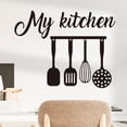 thumbnail image 2 of Adhesivos de pared con diseño de utensilios de cocina My Kitchen, PVC, 30 x 30 cm, color negro, 2 of 3