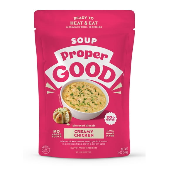 Proper Good Ready to Serve Creamy Chicken Soup, 12 oz, Shelf-Stable