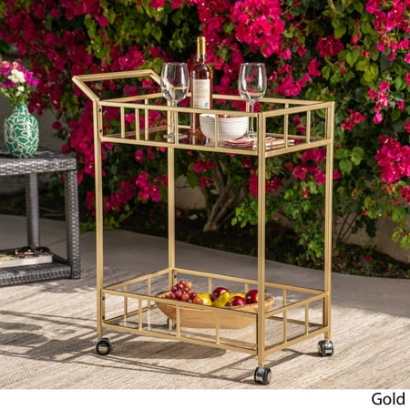 Falon Modern Glam Bar Cart Gold - Christopher Knight Home