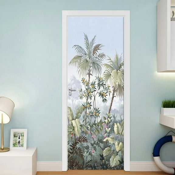 Sea Beach Door Stickers Natural Scenery d Wallpaper Self-adhesive Bedroom ration Entrance Boys Room
