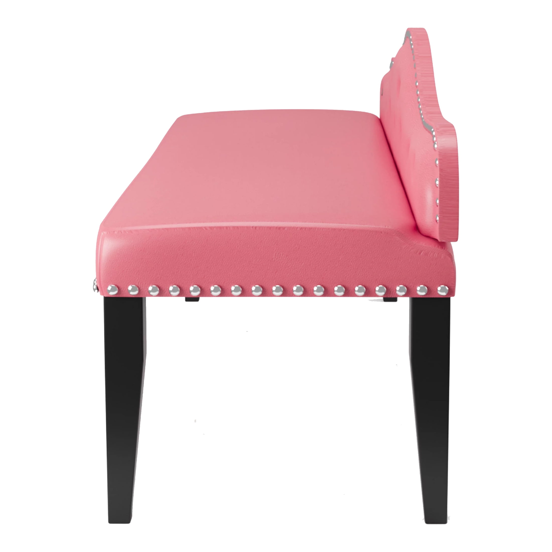Furniture of America Marina Faux Leather Upholstered Bench, Pink