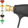 thumbnail image 2 of 4350 PSI Pressure Washer Gun, Pressure Washing Gun with 5 Nozzles, High Pressure Car Washer Gun, 1/4” Quick Connection Handheld Cleaning Gun for Yard Cleaning, Flower Watering, Dust Removal, 2 of 7