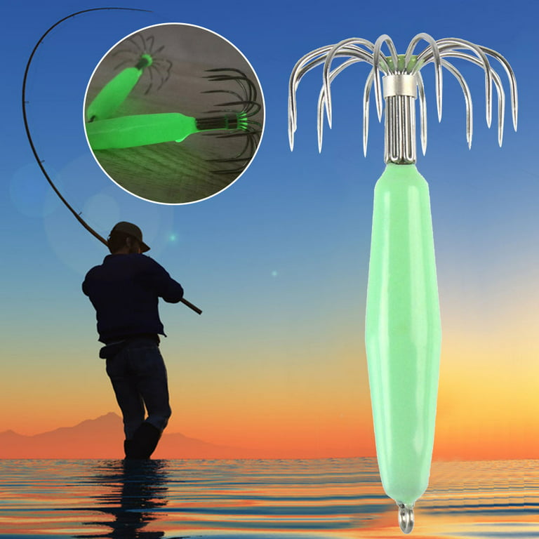 12-35g Luminous Squid Hooks Umbrella-shaped 12 Hooks Design Squid Jigs Bait  for Freshwater Seawater