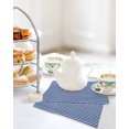 thumbnail image 4 of Dark Blue Striped Kitchen Dish Towels for Drying Dishes Set of 2, Modern Beige Geometric Country Waffle Weave Microfiber Hand Tea Bathroom Towels Quick Dry & Absorbent Towel 12x12, 4 of 7