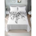 thumbnail image 4 of Grey Eucalyptus Flat Sheets Only Twin XL Size, Soft Breathable Bed Top Sheets for Mattress, Botanical Leaves Aesthetics Flowers Luxury Bedding Flat Sheets for Home Hotel Bedroom Bed Protection, 4 of 9
