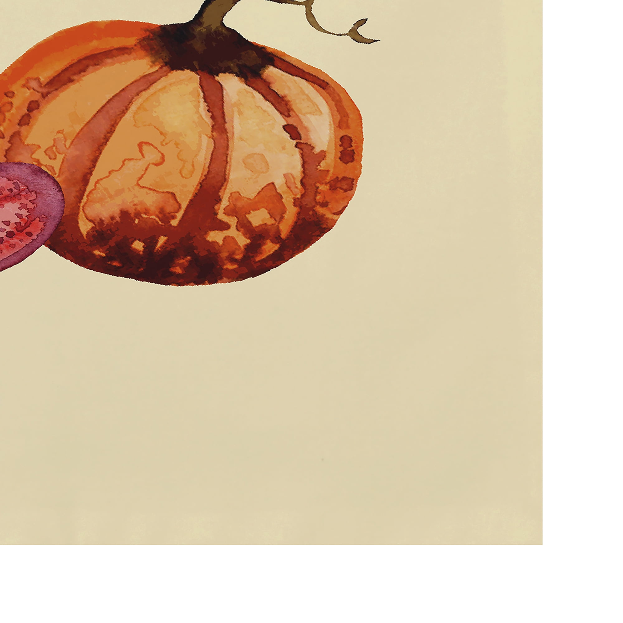 Simply Daisy Gourd Pile 18 x 14 Inch Light yellow Fall Print Placemat (Set of 4)