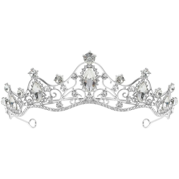 KAKOWELY Corona de tiara de boda, tocado de novia, diadema de diamantes de imitación, diadema de novia, decoración para el cabello de novia