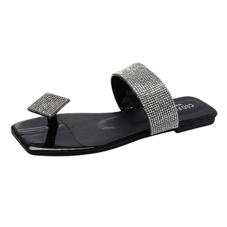 

TUOBARR Womens Flip Flop Slippers Women s Flat Shoes Ladies Beach Sandals Summer Non-Slip Causal Slippers Black