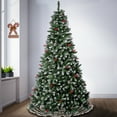 thumbnail image 4 of National Tree Company Artificial Christmas Tree, Green, Cullen Pine, Flocked, Red Berries, Pine Cones, Includes Stand, 7.5 Feet, 4 of 5