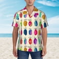 thumbnail image 5 of Colorful Pineapple Pattern Men's 3d Print Casual Button Down Shirts, Novelty Hawaiian Short Sleeves 2xl, 5 of 8