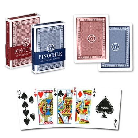 Brybelly Pinochle Playing Cards  12-Pack (6 Red/6 Blue)