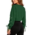 thumbnail image 6 of HAiming Cropped Sweatshirts for Women Long Sleeve Bow Scoop Neck Trendy Shirts Fall Winter Casual Going out Tops, 6 of 9