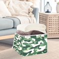 thumbnail image 3 of Yayeee Collapsible Cube Storage Bin with Lid Fabric Closet Decorative Basket with Handles, Light Green Camouflage Design, 3 of 7