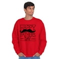 thumbnail image 4 of Happy Father's Day Dad Mustache Men's Crewneck Sweatshirt Brisco Brands S, 4 of 6