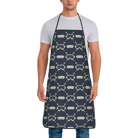 

Tideii Ski Goggles Vintage Print for Tie-up Apron Unisex Waterproof and Stain-Resistant Bib Apron for Kitchen Garden Painting