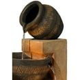 thumbnail image 4 of Cascading Bowl and Jug 46" High Large Rustic Indoor Outdoor Decor Faux Stone Floor Fountain with Light LED, 4 of 10
