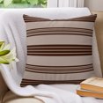 thumbnail image 3 of Pillow Covers 24x24 Set of 2, Brown Striped Throw Pillow Covers Decorative Couch Cushion Cover, Vintage Rustic Simple Lines Texture Microfiber Soft Square Pillowcases for Bedroom Living Room Sofa, 3 of 9