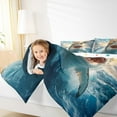 thumbnail image 4 of Feelyou Kawaii Ocean Sealife Full Size Comforter Sets, Cat Riding Shark Bedding Comforter Set, Teens Boys Girls Kids Reversible Bedding Sets, Microfiber Bedroom Decor, 3pcs, 4 of 8