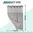 thumbnail image 6 of No Hook Slub Textured Shower Curtain with Snap-in PEVA Liner, Mesh Window - Dark Gray, 71 x 74, 6 of 6