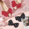 thumbnail image 4 of 4pcs Bow Shoe Clips 2 Colors Dots Shoes Buckles Bowknot Shoe Buckle Clip Detachable Shoe Charms Black Shoe Buckle Decorative for Woman Heels Flats Pumps Party Accessorie 4.7 Inch Wide, 4 of 6