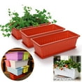 thumbnail image 5 of Walbest 3 Pack Flower Window Boxes Plastic Rectangular Window Planters, Vegetables Growing Container Garden Flower Plant Pots for Balcony, Windowsill, Patio, Garden, 5 of 7