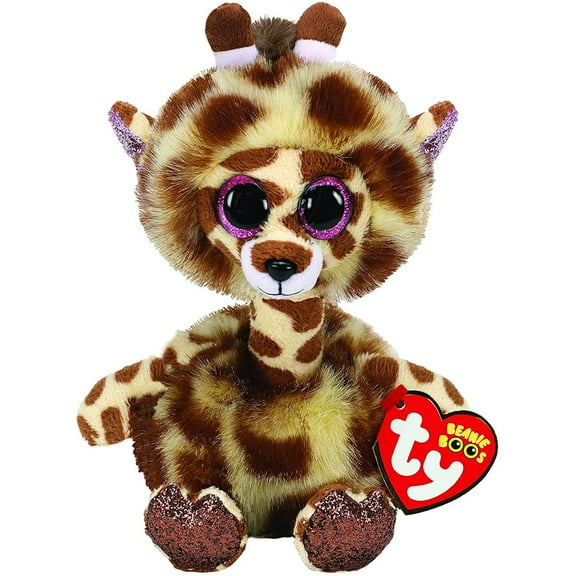 TY Beanie Boos - Gertie The Giraffe Edition (Glitter Eyes) Regular Size  6" Plush (With Fun Chops)