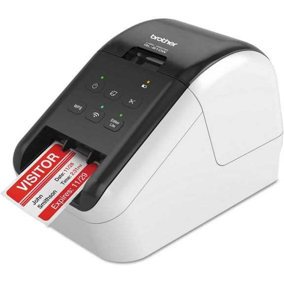 Restored Brother Ultra-Fast Wireless Label Printer – Print up to 110 Labels/Min, 300 x 600 dpi, Auto Cutter, Wi-Fi & USB Connectivity, P/N: QL-810W (Refurbished)
