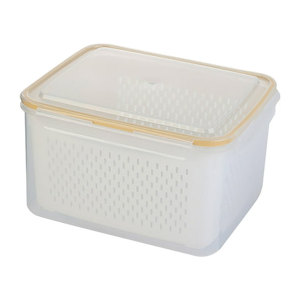 Fiudx Contenedores de Fruta Herméticos, Diseño de Colador Extraíble, Aptos para Lavavajillas y Congelador, Conservan La Frescura, Ideales para Frutas y Verduras y Carnes, 1 Tapa y 1 Cesta, Varios Tam