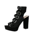 thumbnail image 7 of Women's Chunky High Heel Platform Gladiator Sandals Open Toe Strappy Multi Buckle Goth Roman Sandals Fashion Party Dress Punk Summer Caged Shoes Side Zipper, 7 of 7